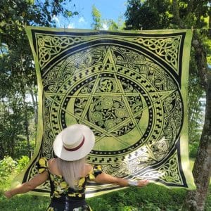 Manta Tapiz Mandala Estrella Celta Verde